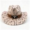 New printed graffiti western cowboy hat classic bull head accessories cowboy hat versatile peach top