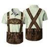 Men's Short Sleeve Shirt with Vintage Beer Festival Print Button Down Casual Loose Fit Party Shirt for Everyday Wear