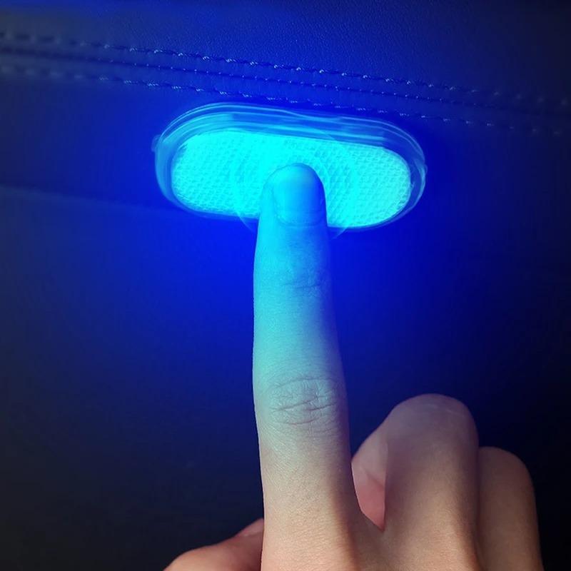 Car LED Touch Reading Light Wireless Interior Atmosphere Light Auto Roof Ceiling Lamps for Door Foot Trunk Storage Box