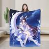Genshin Impact Warm Soft Blanket  Girls Boys Plush Throw Blanket Street Trend Bedroom Flannel Bedspread Sofa Bed Cover
