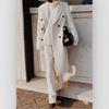 2026 Autumn/Winter Women's Double-Breasted Slim Fit Long Sleeve Turn-Down Collar Jacket