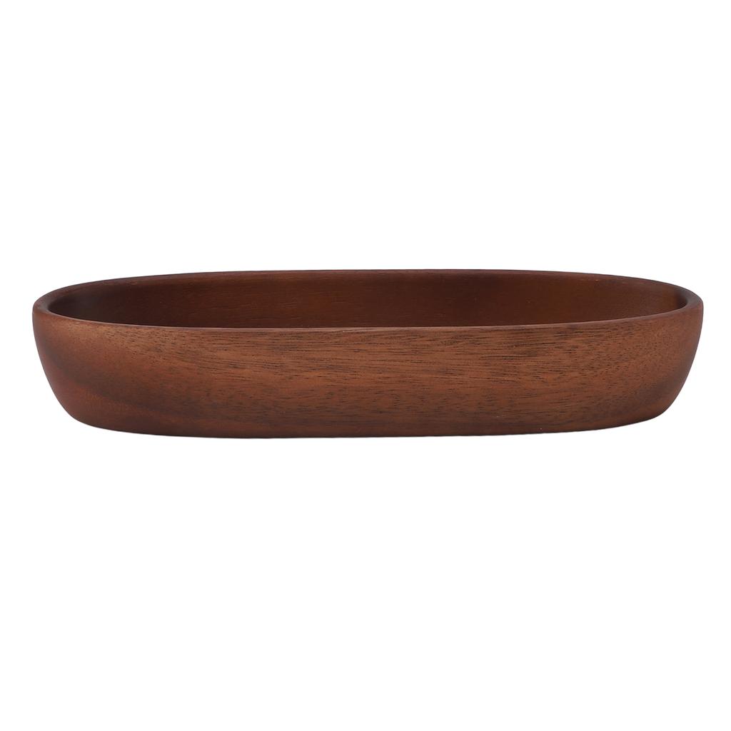 Wooden Salad Bowl Multipurpose Large Capacity Wooden Boat Shaped Bowl for Food Bread Fruits Snack Dessert