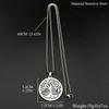 Tree of Life Imitation Abalone Shell Stainless Steel Pendant Necklace for Women Men Gold Silver Color Chain Necklaces Jewelry