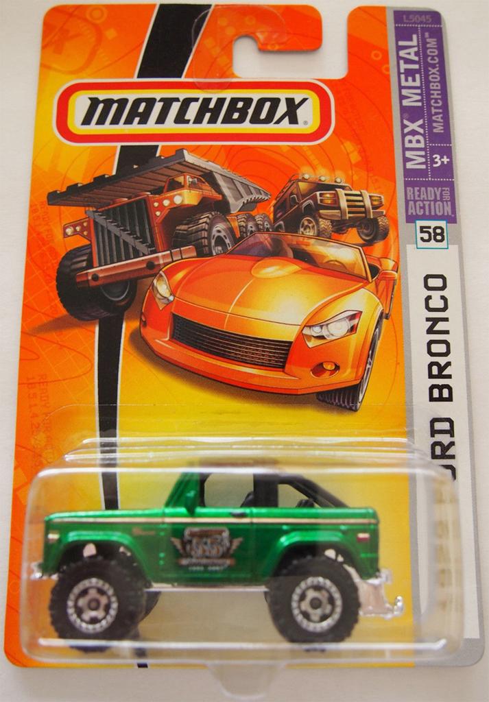 Mattel Matchbox 2007 MBX Metal Scale Die Cast Car 58 Metallic Green 55th Anniversary 4x4 SUV 1972 Ford Bronco 164 # -