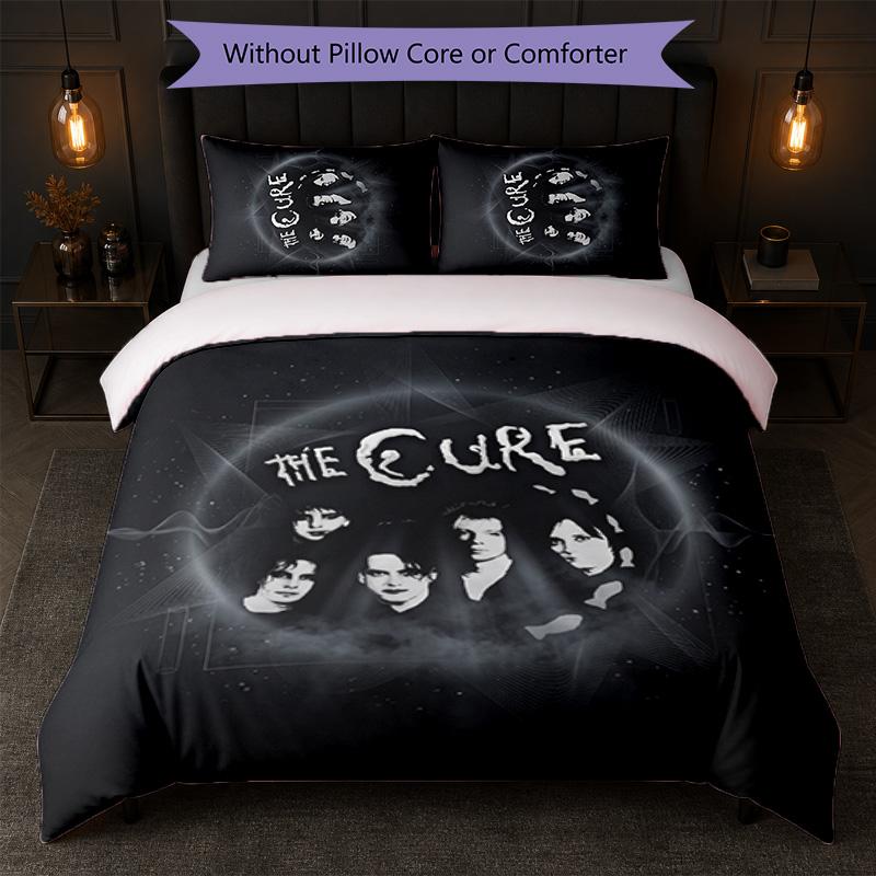 The Cure Print 3Pcs Bedding Set Duvet Cover With Two Pillowcases Soft Bed Linen For Household Bedroom