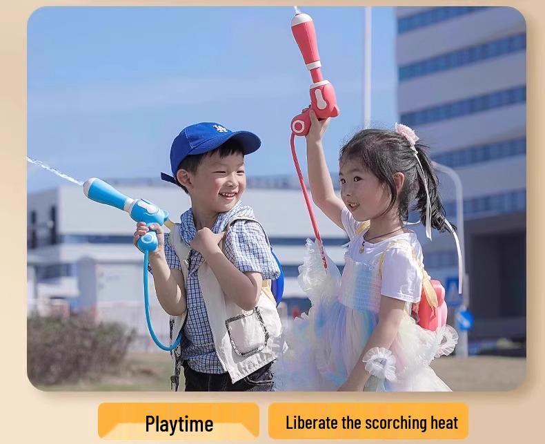 2025 New Kids' Water Gun Backpack: Pump-Action Toy for Boys & Girls - Perfect for Summer Water Play & Fights!