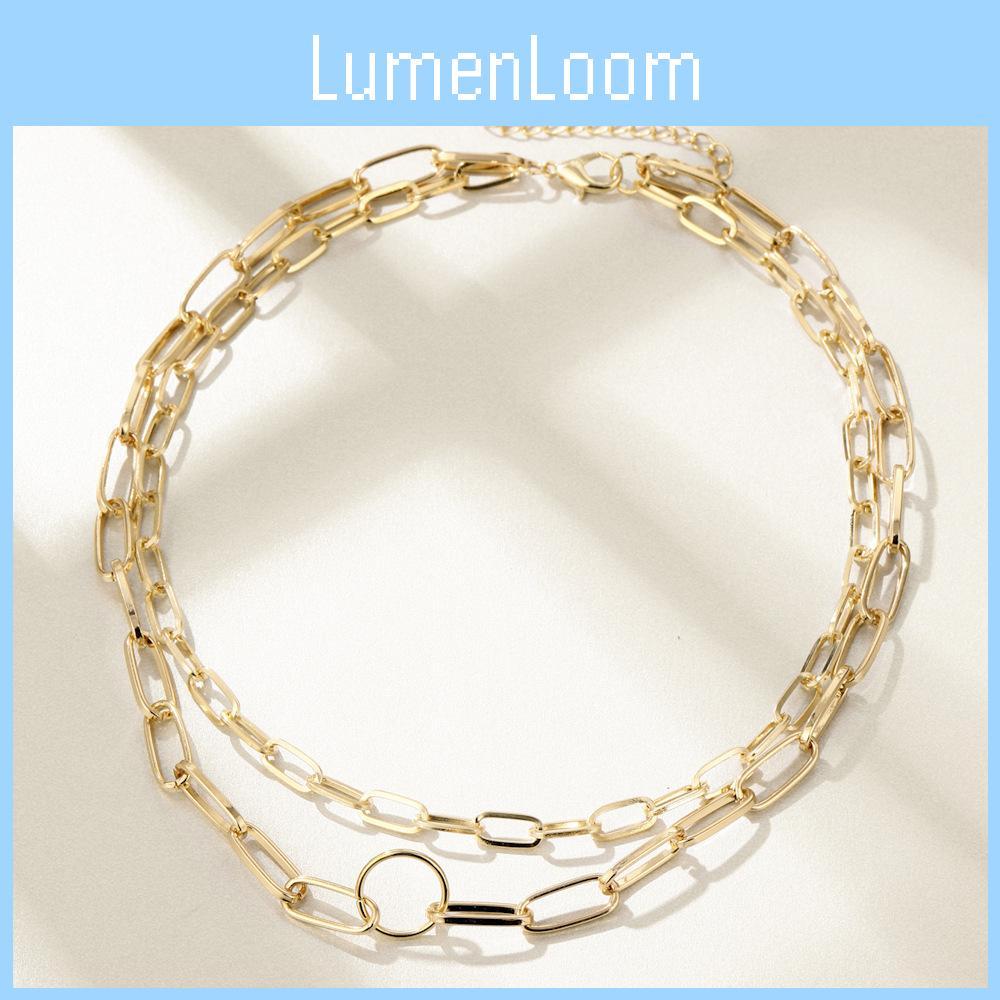 Chic Minimalist Double Layer Chain Necklace For Women With Trendy Geometric Style