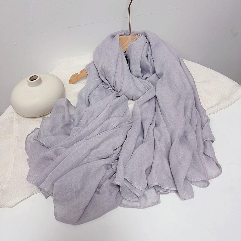 Cotton And Linen Solid Color Thickened Scarf Oversized Soft Women'S Shawl Warm Korean Version Of Fashion Silk Scarf