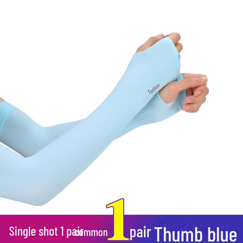 Ice Silk Sun Protection Arm Sleeves for Men & Women - UV Guard, Thin Driving & Cycling Gloves
