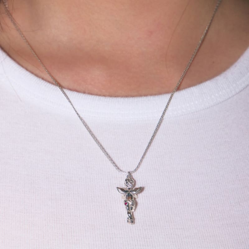

fillow heart butt cupid necklace C07