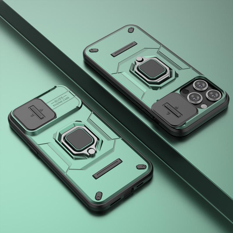 

Подходит для чехла для мобильного телефона Apple 16 Promax Чехол с выдвижным окошком для iPhone 15 Бронированный чехол с кольцом Боевой медведь 14 Противоударный чехол iPhone13Promax