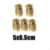 5PCS Golden Glazed Ceramic Pineapple Figure Decorative Fruit Figure,