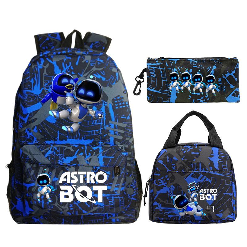 Neues Astro Bot Spiel Merchandise Druck Grund- und Sekundarschule Schultasche Außenhandel Freizeit Kinder Federmäppchen Lunchtasche