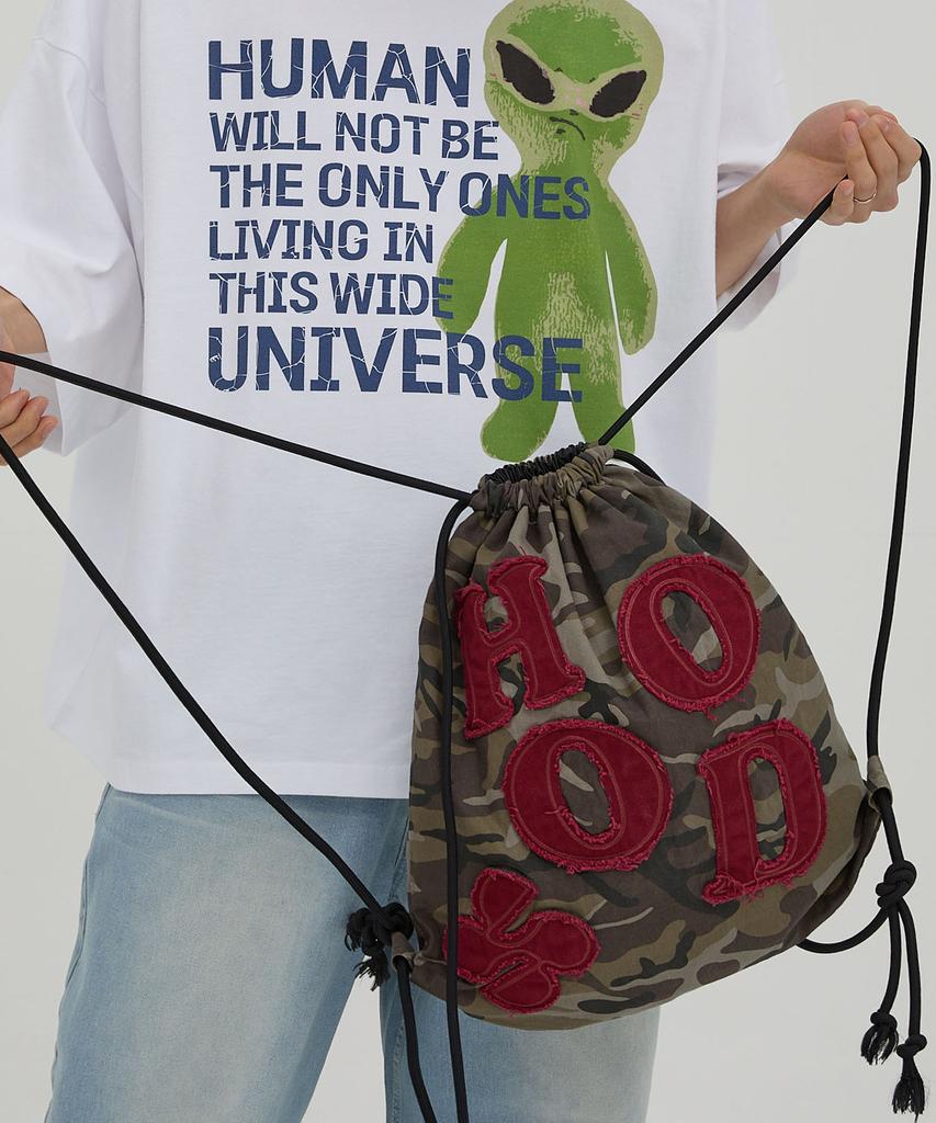 Hoodhood Hood Applique String Bag Camo