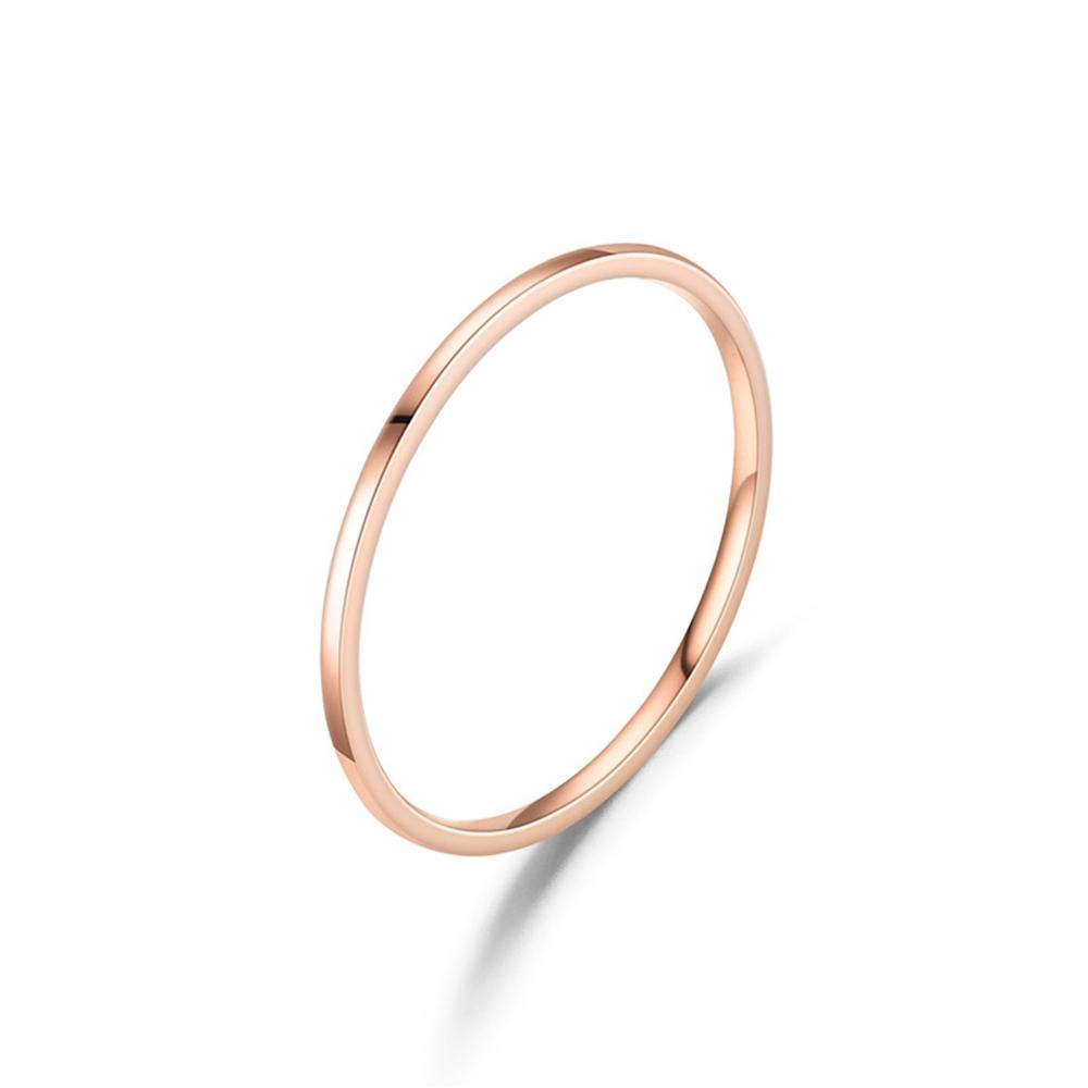 2MM Dünner Titanstahl Silberfarbe Partnerring Glatt Einfach Roségold Farbe Fingerring Für Frauen und Männer Herren Geschenke