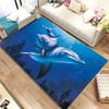 3D Mořské dno Podvodní svět Dolphin Turtle Area Koberec,Koberec pro obývací pokoj Ložnice Rohožka Rohožka,dětská hrací protiskluzová podložka na podlahu