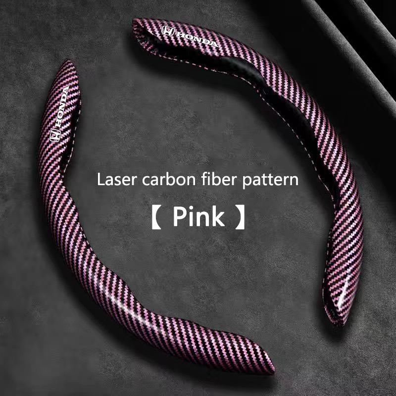 2PCS Carbon Fiber PVC Car Steering Wheel Covers For Honda Civic Fit Jazz Accord Pilot CRV Odyssey Passport City Shuttle HRV LV4