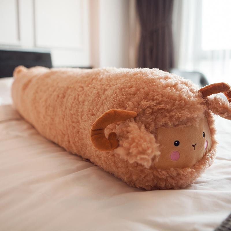 

Hug Extended Pillow Cushion Alpaca Stuffed Animal Sheep Plushies Sleeping Pillow Birth Date Gifts Designed For Girls Children Washable Brown 47in 80cm коричневый