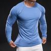 New Quick-drying Ice Silk Long-sleeved T-shirt Men's Casual Sports Fitness Outdoor T-shirt Top Men