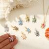 2 PCs Brass Ocean Jewelry Charms Tortoise Animal Printed Pendants For DIY Necklace Keychains Jewelry Making Finding 24mm X 13mm