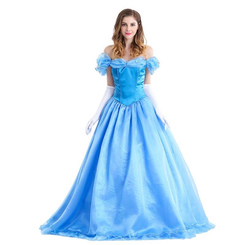 New Halloween Adult Cinderella Dress Masquerade Show Evening Dress Show Costumes