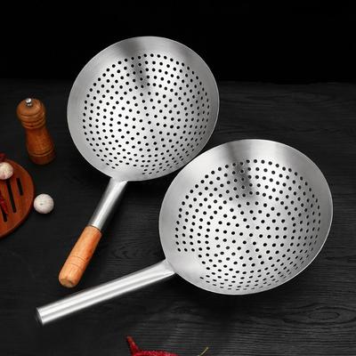 Thickened 304 Stainless Steel Colander with Long Handle Large Creative Oil Flour Noodle Dumplings Sieve Skimmer Scoop Kitchen To