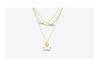 Minimalist Style Gold Titanium Three-Layer Stackable Pendant Necklace