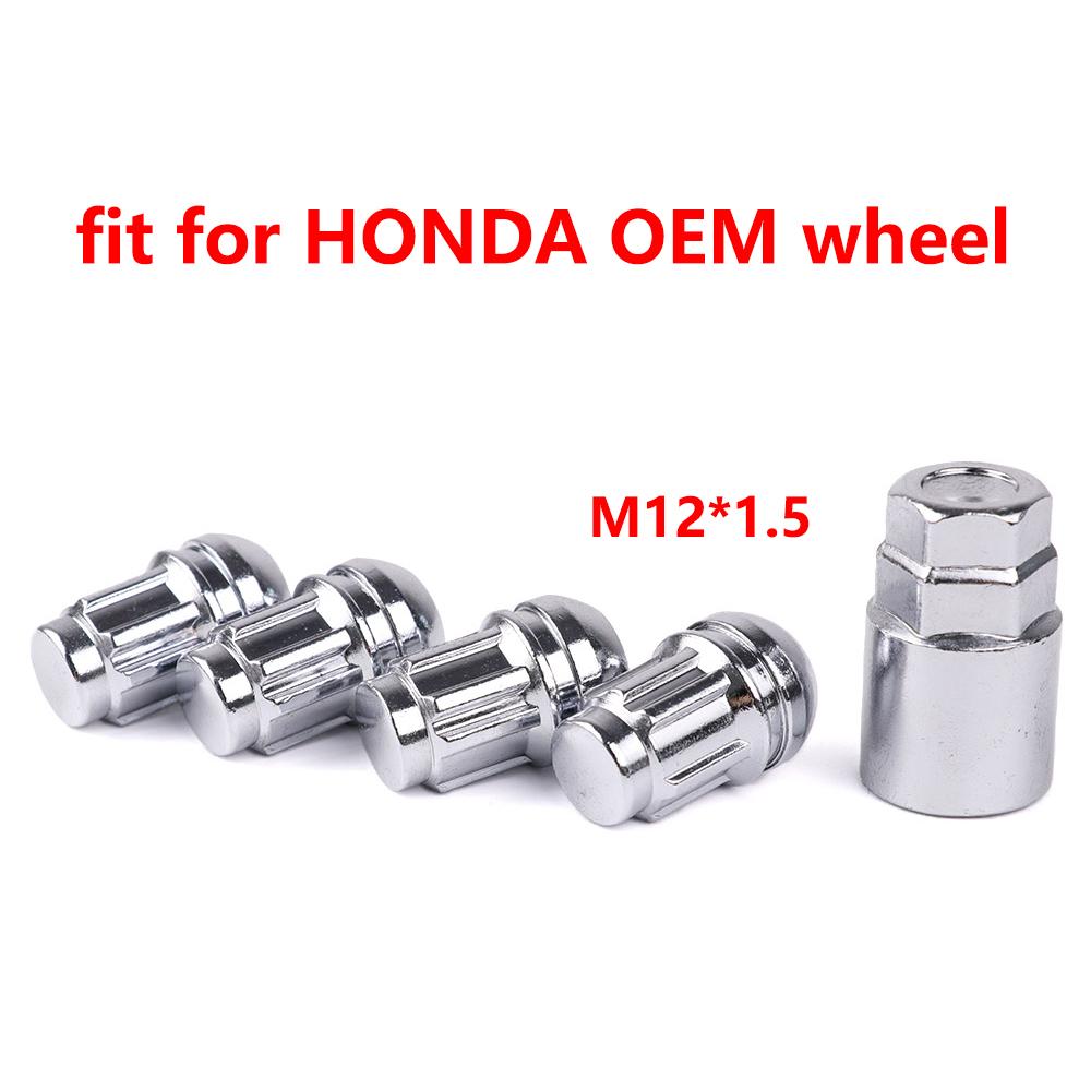 4 PZ M12X1.5 per HONDA OEM ruota Alta Qualità Antifurto Sicurezza Sfera d'Acciaio Sede Dado Ruota Serratura Dadi Ruota Dado di Bloccaggio