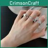 Sparkling Korean Style Geometric Open Ring With Brilliant Gemstone For Fashionable Women