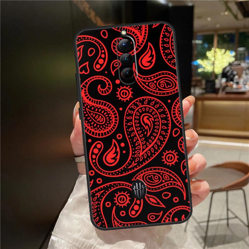 Black Bandana Paisley Case For ZTE Nubia Red Magic 10S 9S 8S 10 9 8 11 Pro Plus 6 7 6S 7S For RedMagic 10 Air Cover