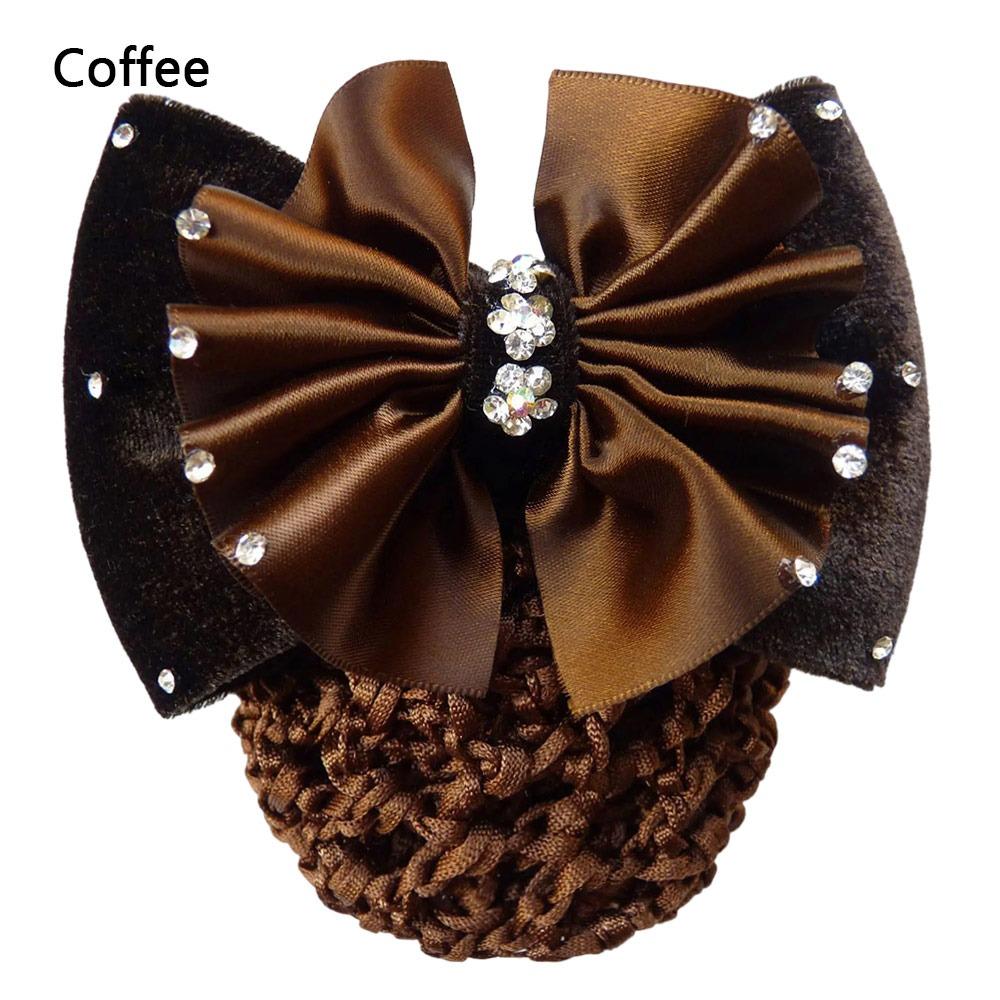 1Pcs Barrette Net Net Bun Hair Cover Bowknot Bun Crochet Net Durable Elastic Hairnet for Women