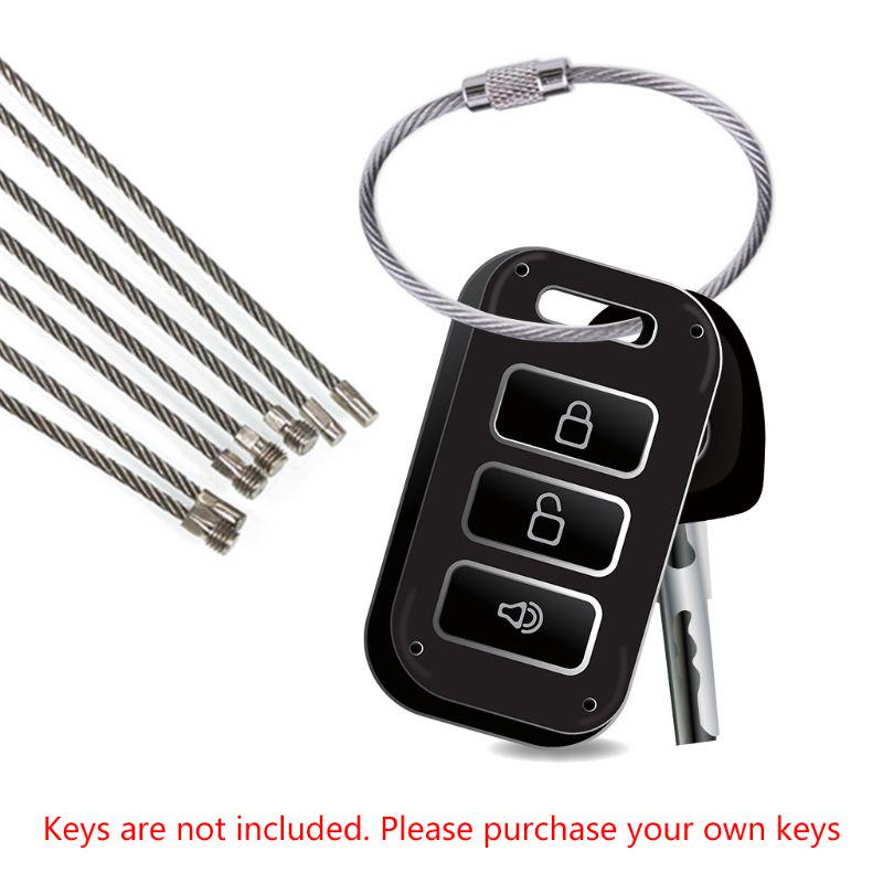 Wire Keychain Cable 5.91 Inch Stainless Steel for Key Ring Loop for Outdoor Hiking Luggage Tags