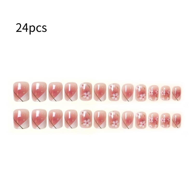 Cute White-bordered Floral Nail Stickers For Women A11