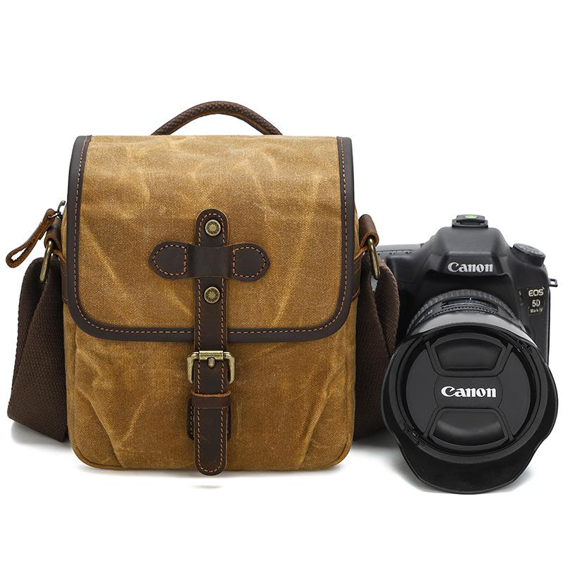 Canvas Shoulder Camera Bag DSLR Digital Bag Photography Bag Going Out Casual Lens Bag Wear-resistant Messenger Bag