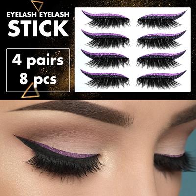 Set Eyeliner Reutilizabil și Gene False Autocolant Eyeliner cu Gene Eyeliner Autoadeziv