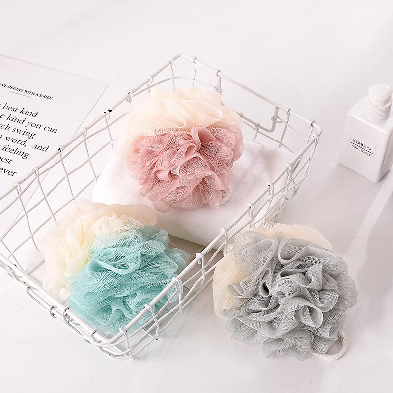Two-Color Bath Loofah - Durable, Cute Shower Ball for Adults and Young Girls, Back Scrubber Bath Flower.