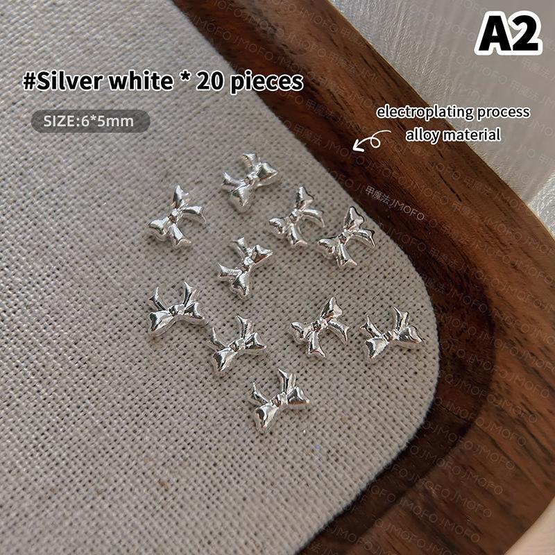 

20 Pcs 3D Alloy Nail Art Charms Luxury Kawaii Bow Jewelry Nail Rhinestone Decoration Diy Accessories A2