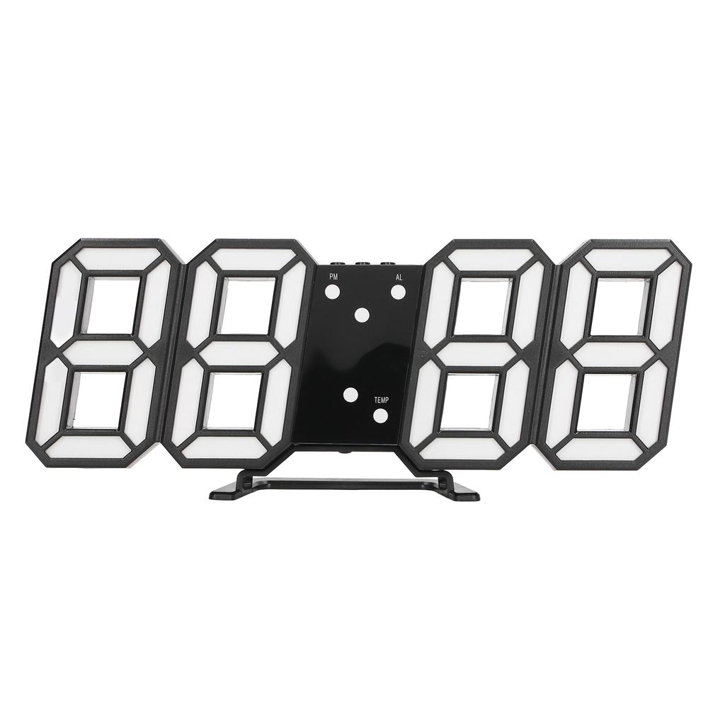 3D LED Digital Clock Intelligent Voice Control Time Date Temperature Display Automatic Brightness Adjustment Clock