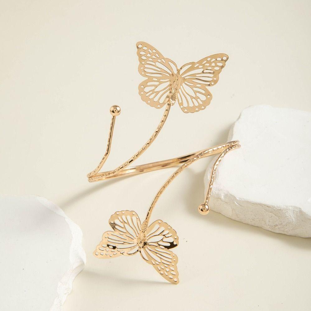 Fashion Wide Open Bangle Adjustable Armlet Creative Arm Bracelet  Women