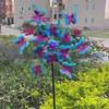 Rotating Butterfly Wind Spinner Iron Art Creative Gardening Plug Pinwheel Durable Removable Wind Collectors Rotator Patio