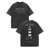 Vintage-washed, Loose-fitting, Comfortable 100% Cotton T-shirt with a “Guardian” Theme, Lighthouse Print, and Poetic Scripture—a Casual-style Top