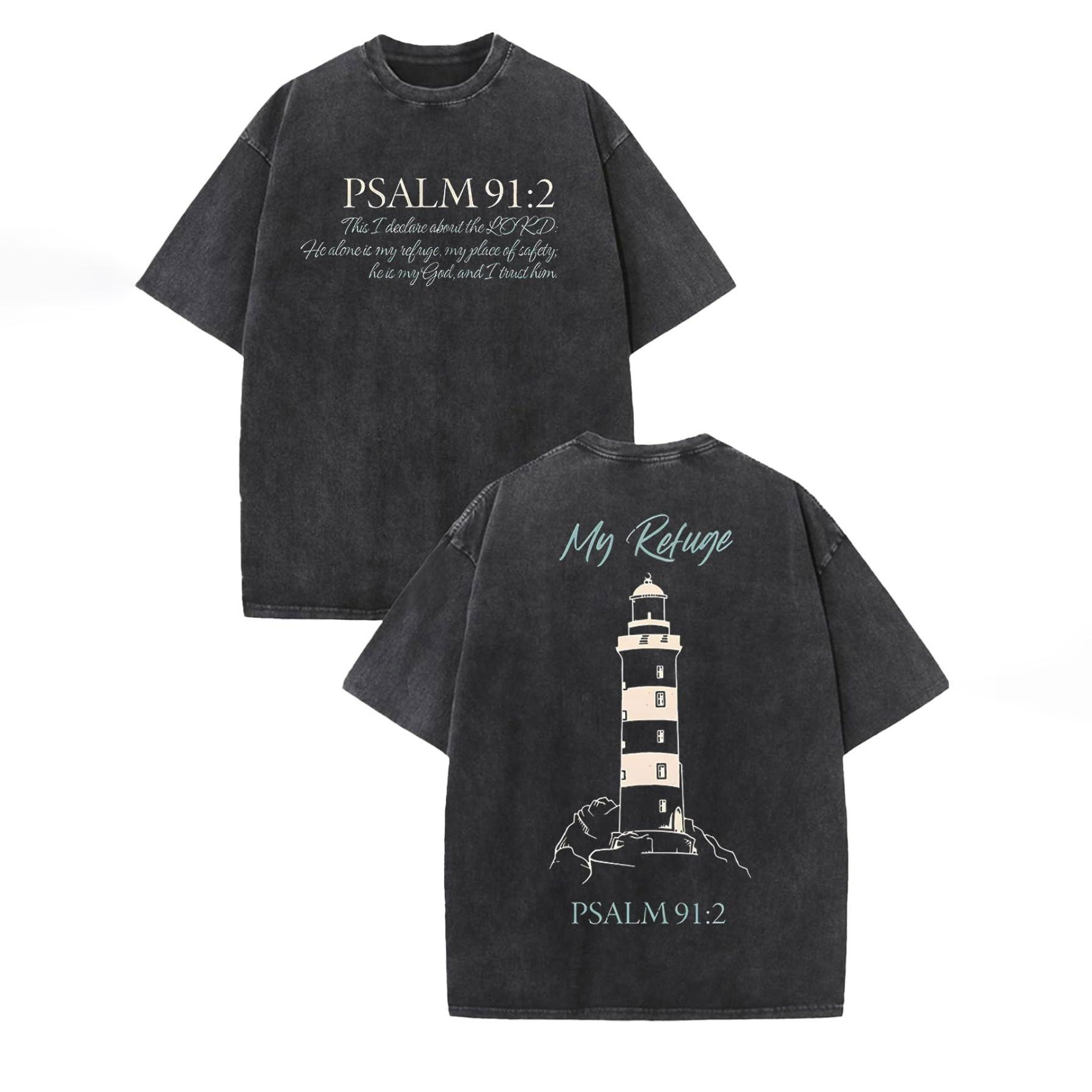 

Vintage-washed, loose-fitting, comfortable 100% cotton T-shirt with a “Guardian” theme, lighthouse print, and poetic scripture—a casual-style top XL чорний
