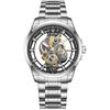 LIGE Men's Skeleton Quartz Watch: Transparent, New Concept, Business, Waterproof.