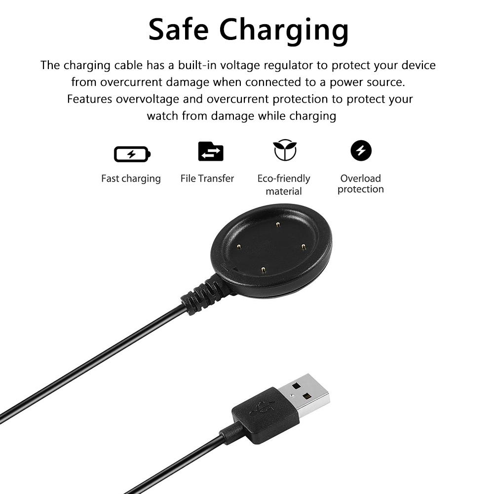 1m Charger Cable Smart Watch Accessories PVC USB Charging Cable Charging Cable Stand for Polar Ignite/Ignite 2/Grit X/Grit X Pro