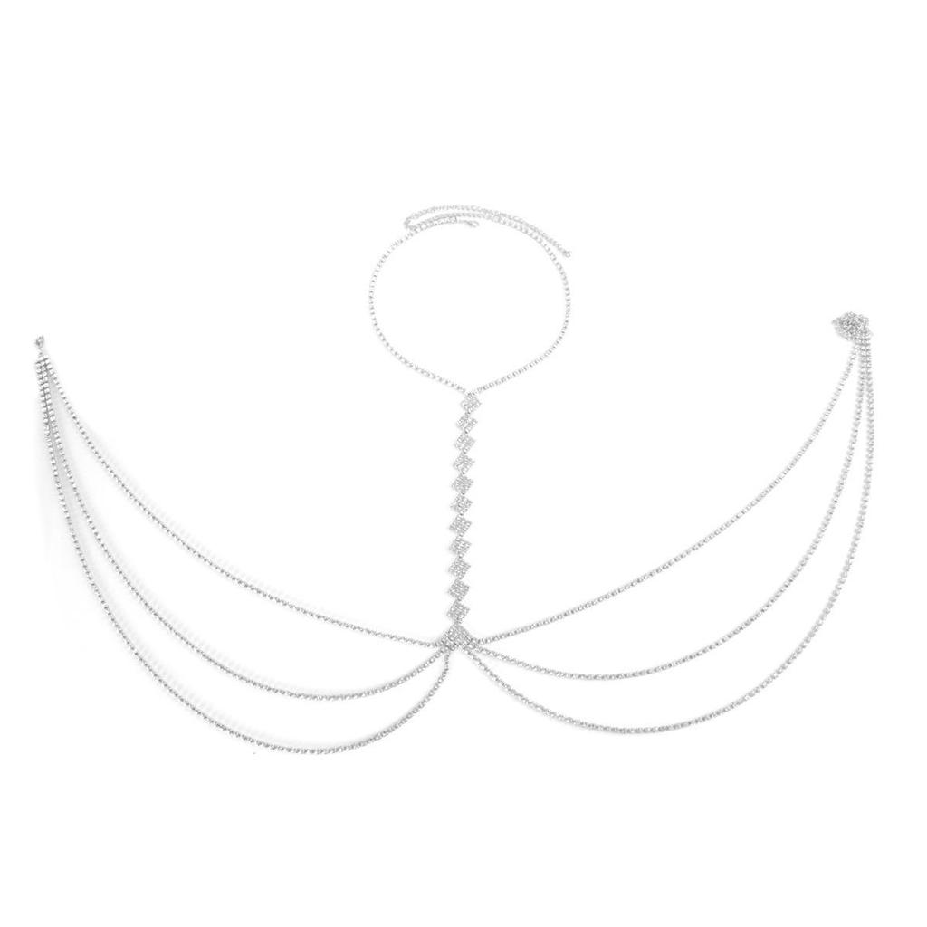Sexy Rhinestone Bikini Body Chain - European & American Nightclub Style