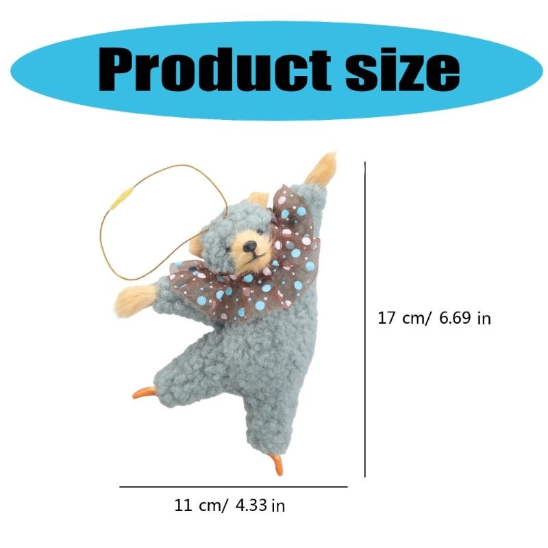 Ballet Bear Pendant Plush Bear Keychain Stuffed Animal Pendant Soft Key Rings