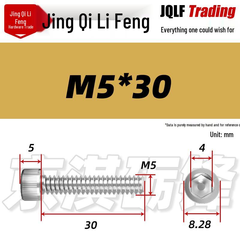 201 Stainless Steel Hex Socket Head Cap Screws M3-M27, Fully Threaded
