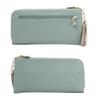 Slim Long Wallet for Genuine Stylish Cowhide Leather Greige [Blanc Pomme] Anti-Skimming Women, Leather, Wallet, L-shaped Zipper, bp-1059