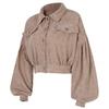 Women's Vintage Casual Solid Color Print Autumn Winter Long Sleeve POLO Neck Jackets & Coats