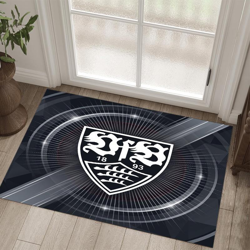 VfB Stuttgart Design Crystal Velvet Carpet Cozy Non?Slip Printed Rug For Bedroom Living Room Entrance